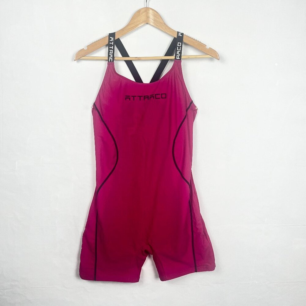 2/$30 Attraco One-Piece Sports Swimsuit Pink Medium